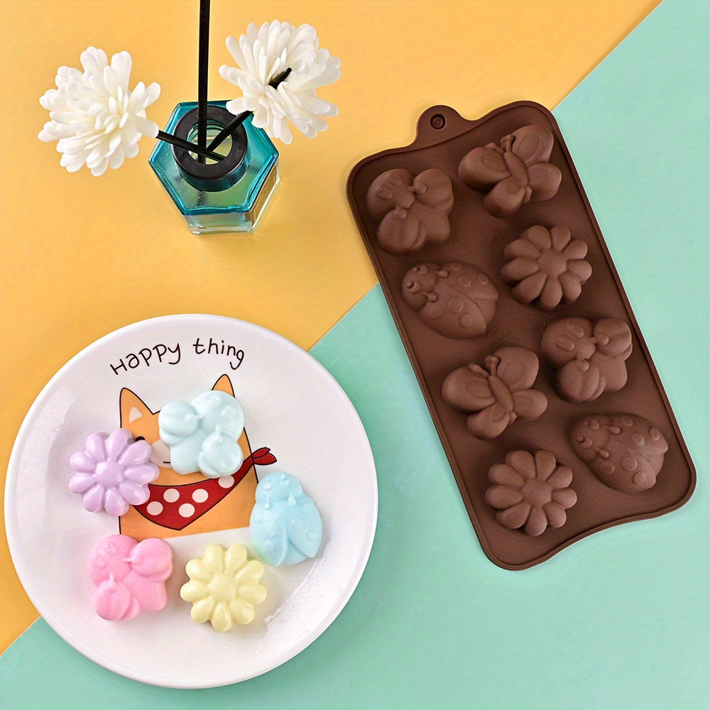 Bee Beetle Flower Silicone Chocolate Mold Baking Supplies - Temu