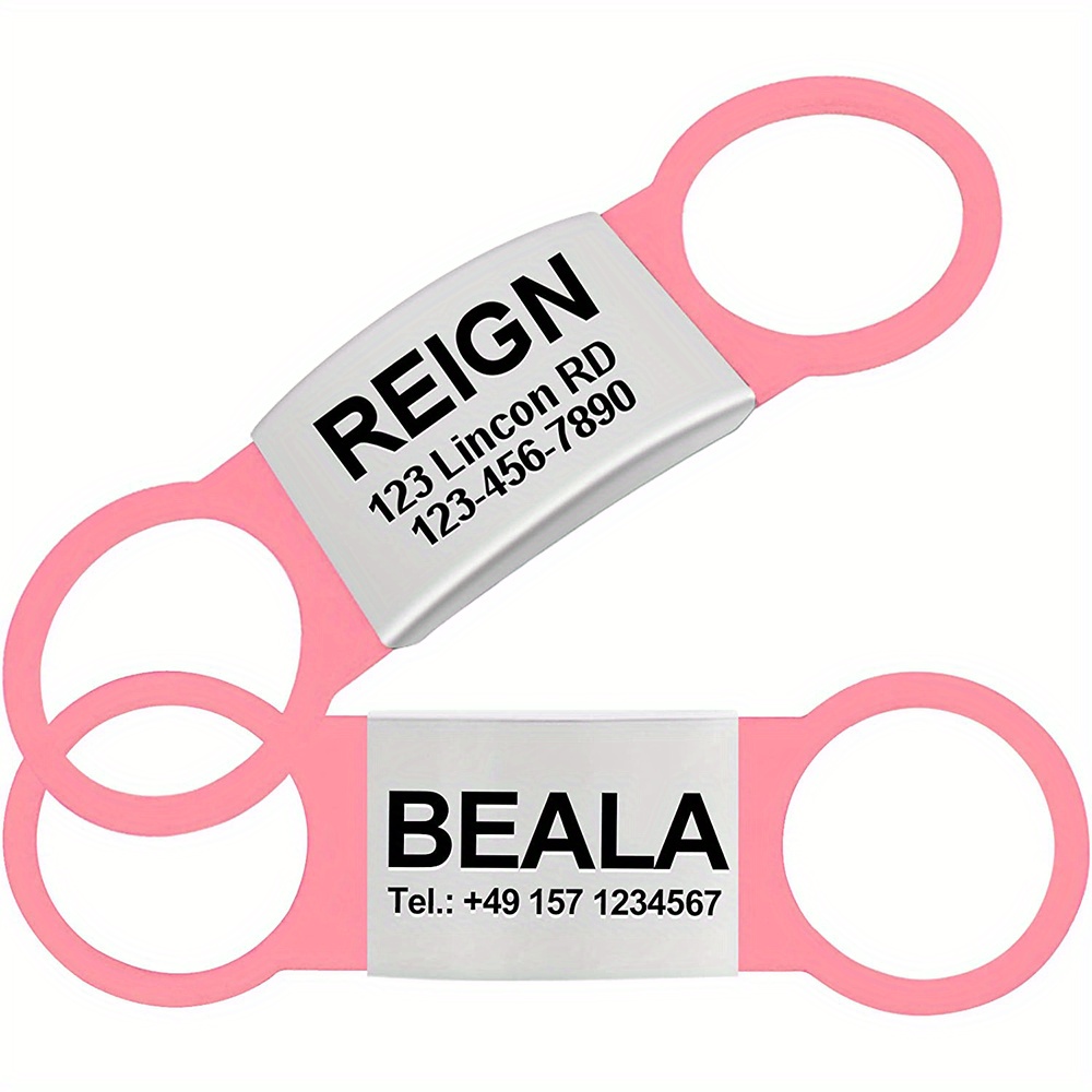 Rubber dog name clearance tags