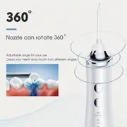 portable ipx7 waterproof teeth cleaner with 5 nozzles and 150ml tank rechargeable smart electric teeth whitening dentistry oral irrigator cordless water flosser for at home dental care details 8