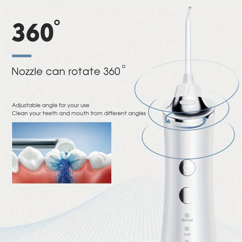 portable ipx7 waterproof teeth cleaner with 5 nozzles and 150ml tank rechargeable smart electric teeth whitening dentistry oral irrigator cordless water flosser for at home dental care details 8