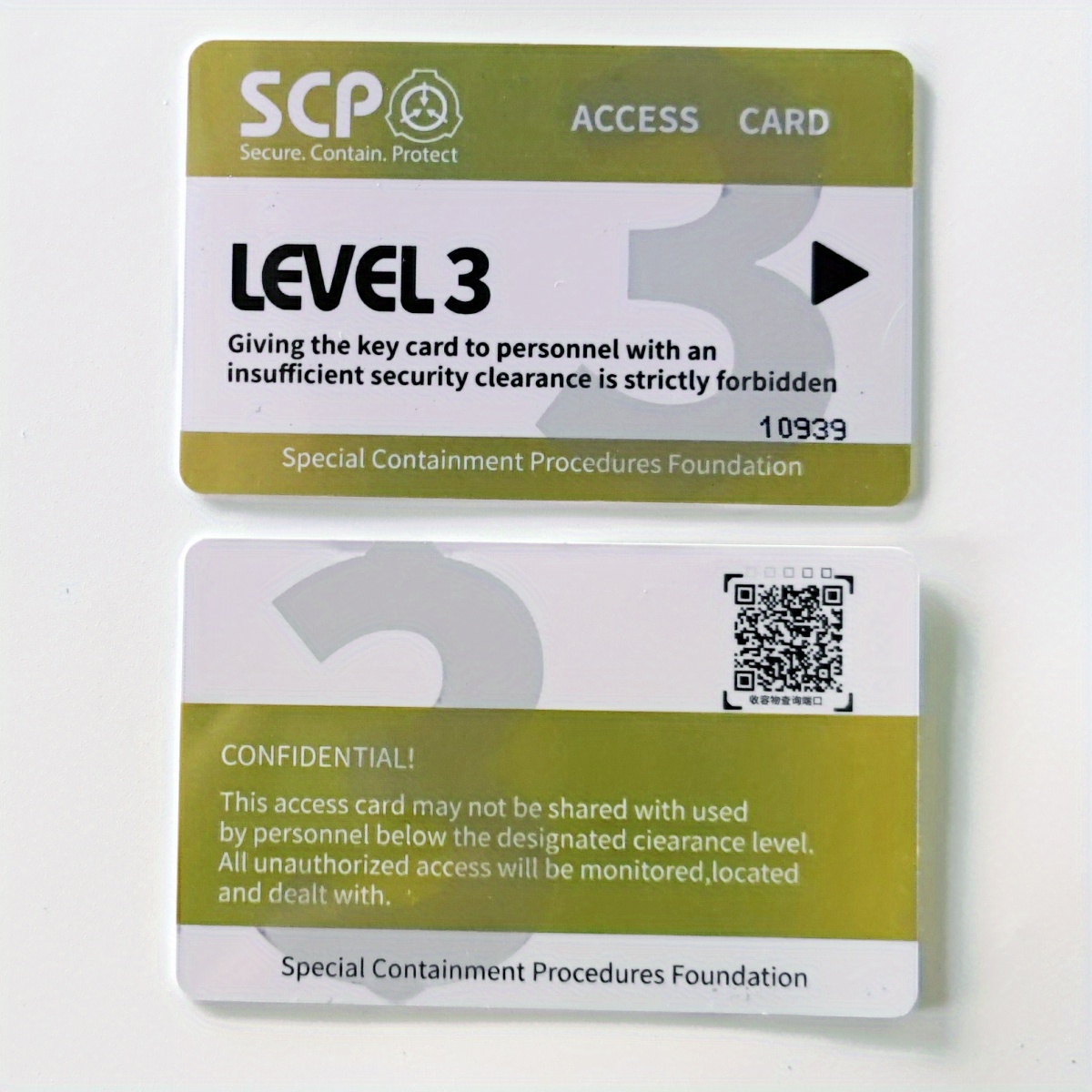 Scp foundation id keycard Special Containment Procedures Foundation Logo  Cosplay Access Grade card