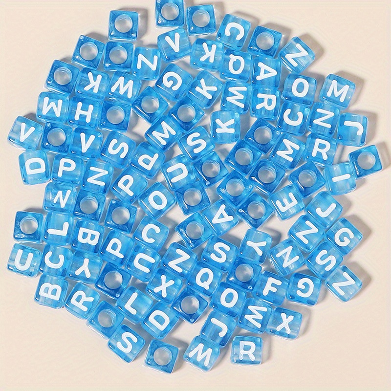 Square Letter Beads Mixed Colors 6mm plastic alphabet bead