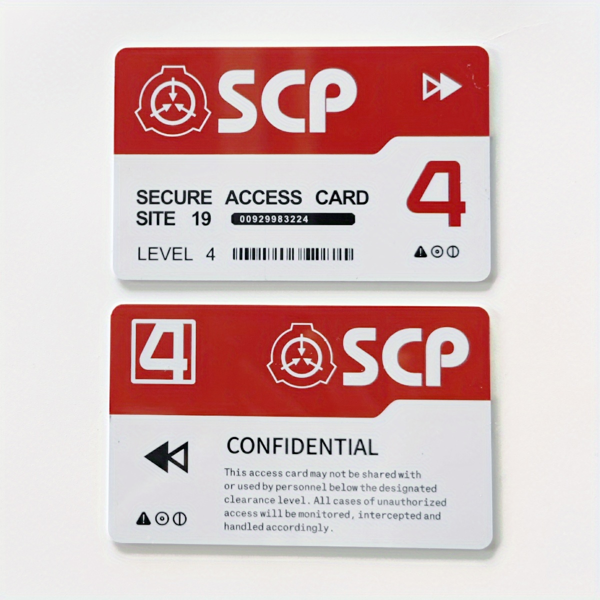 Scp fundação tags duro pvc trabalho cartão de acesso conjunto scp-1