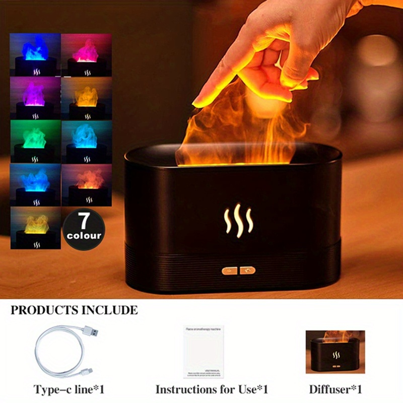 Diffusore di aromi con effetto fiamma, umidificatore, nero, USB - PEARL