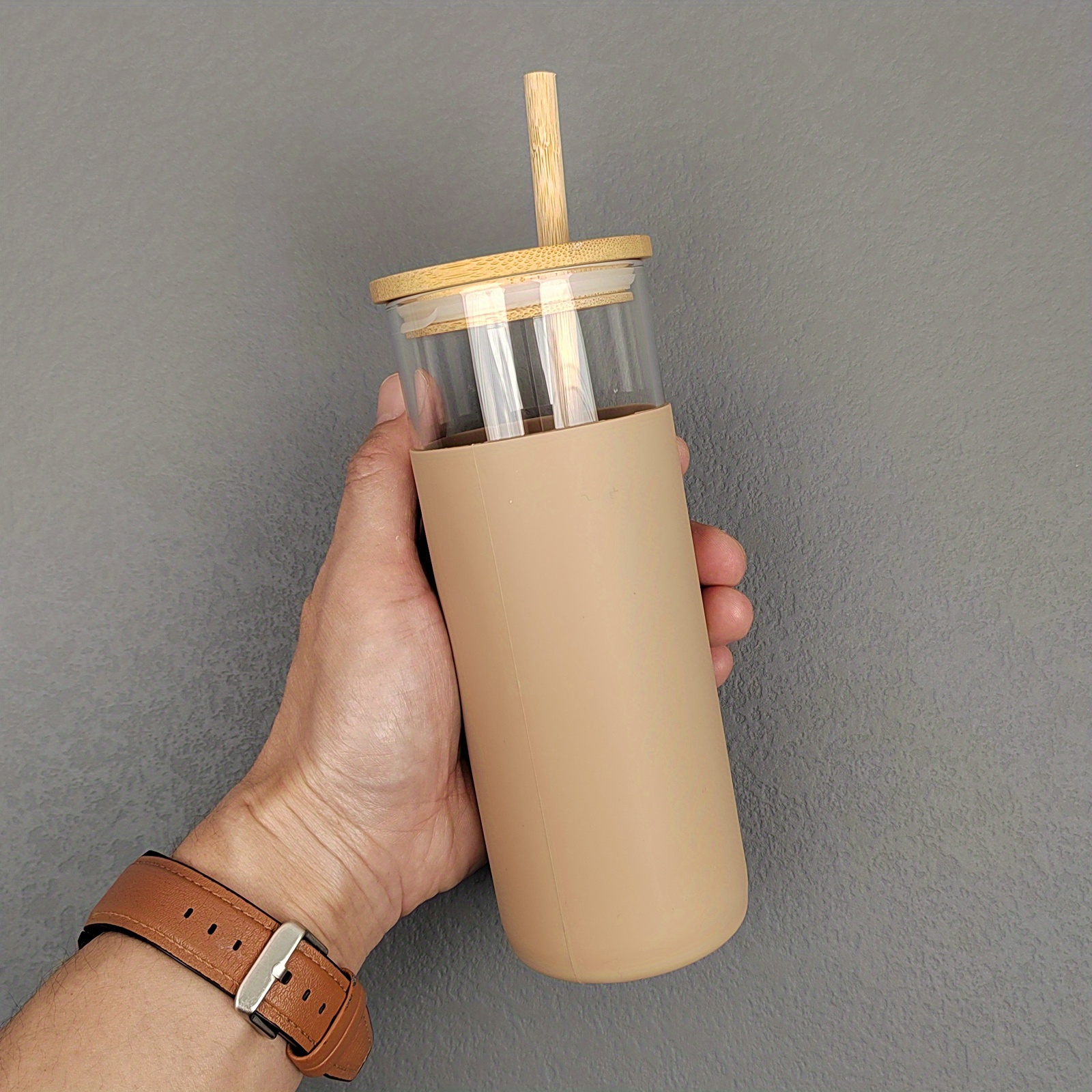 Glass Water Bottle With Straw And Lid Straw Tumbler Reusable - Temu