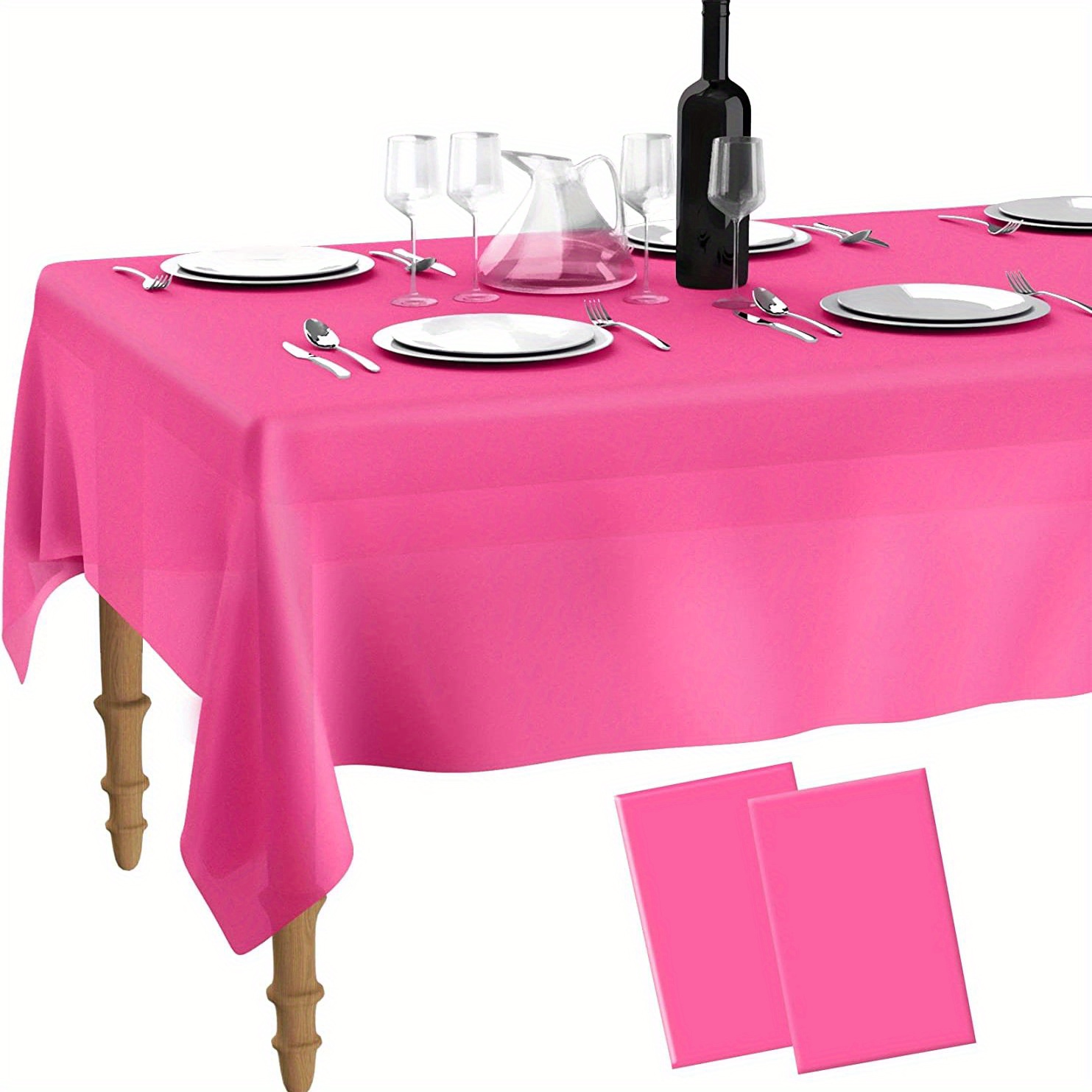  Paquete de 6 manteles de plástico para fiestas, manteles de  fiesta, diseño elegante, decoraciones de puntos de oro rosa, blanco,  impermeable, rectangular, 54 x 108 pulgadas : Hogar y Cocina