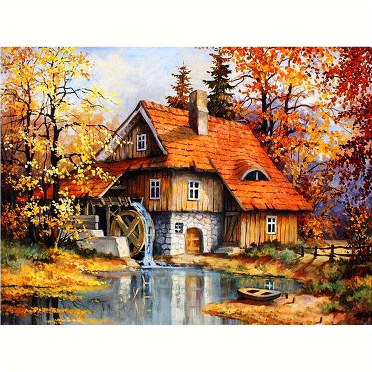 5D DIY Golden Autumn Forest Diamond Painting Kit - Full Drill
