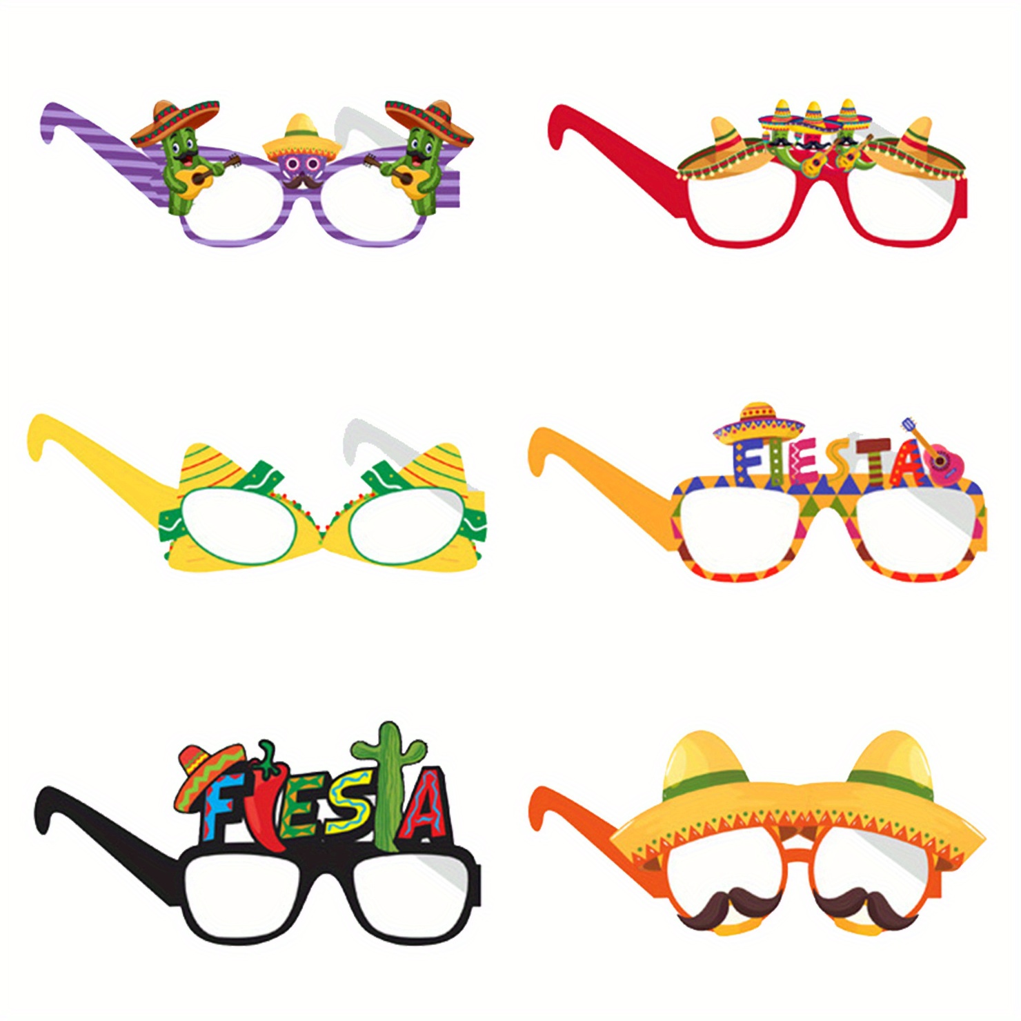 Mexican Fiesta Party Eyeglass Frames Mexican Themed Eyewears Temu