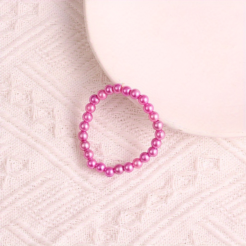 Colored Simulated Pearl Acrylic Beaded Bracelet String - Temu