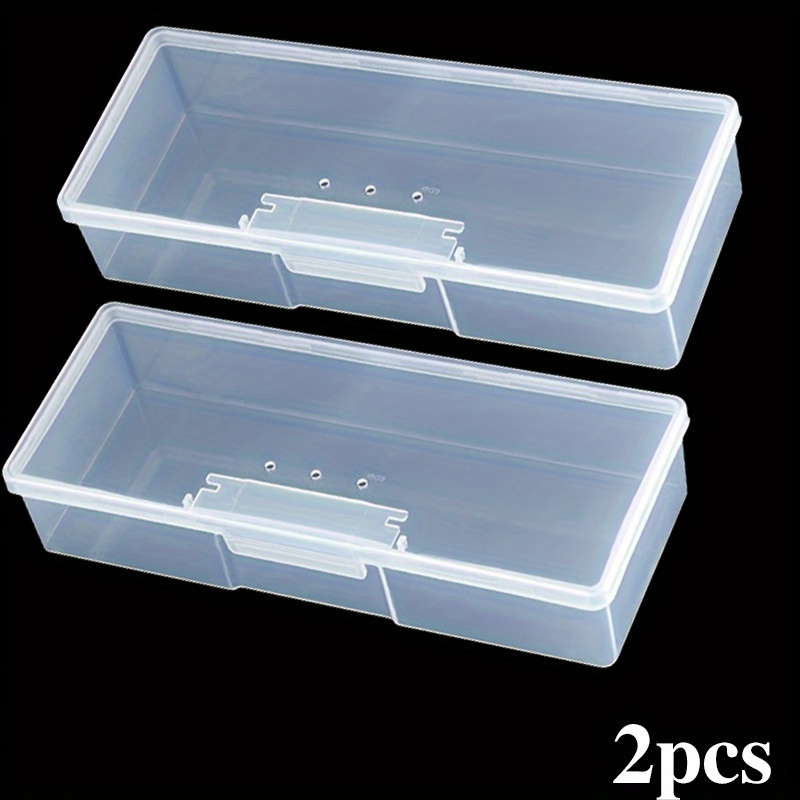 1pc/2pcs/ Manicure Tool Box, Clear Box For Makeup Brushes, Transparent  Personal Nail Box, Plastic Nail Art Tool Box Cosmetic Accessories Storage  Organ
