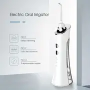 portable ipx7 waterproof teeth cleaner with 5 nozzles and 150ml tank rechargeable smart electric teeth whitening dentistry oral irrigator cordless water flosser for at home dental care details 0
