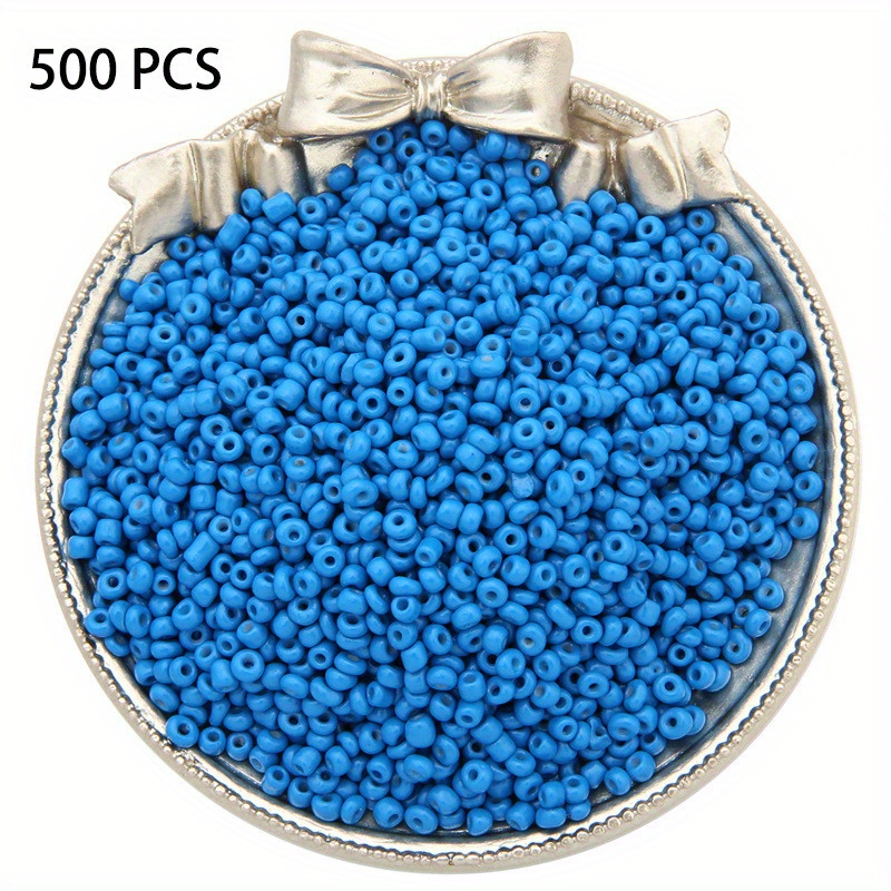 Glass Seed Beads Set Solid Color Baking Paint Rice Bead - Temu