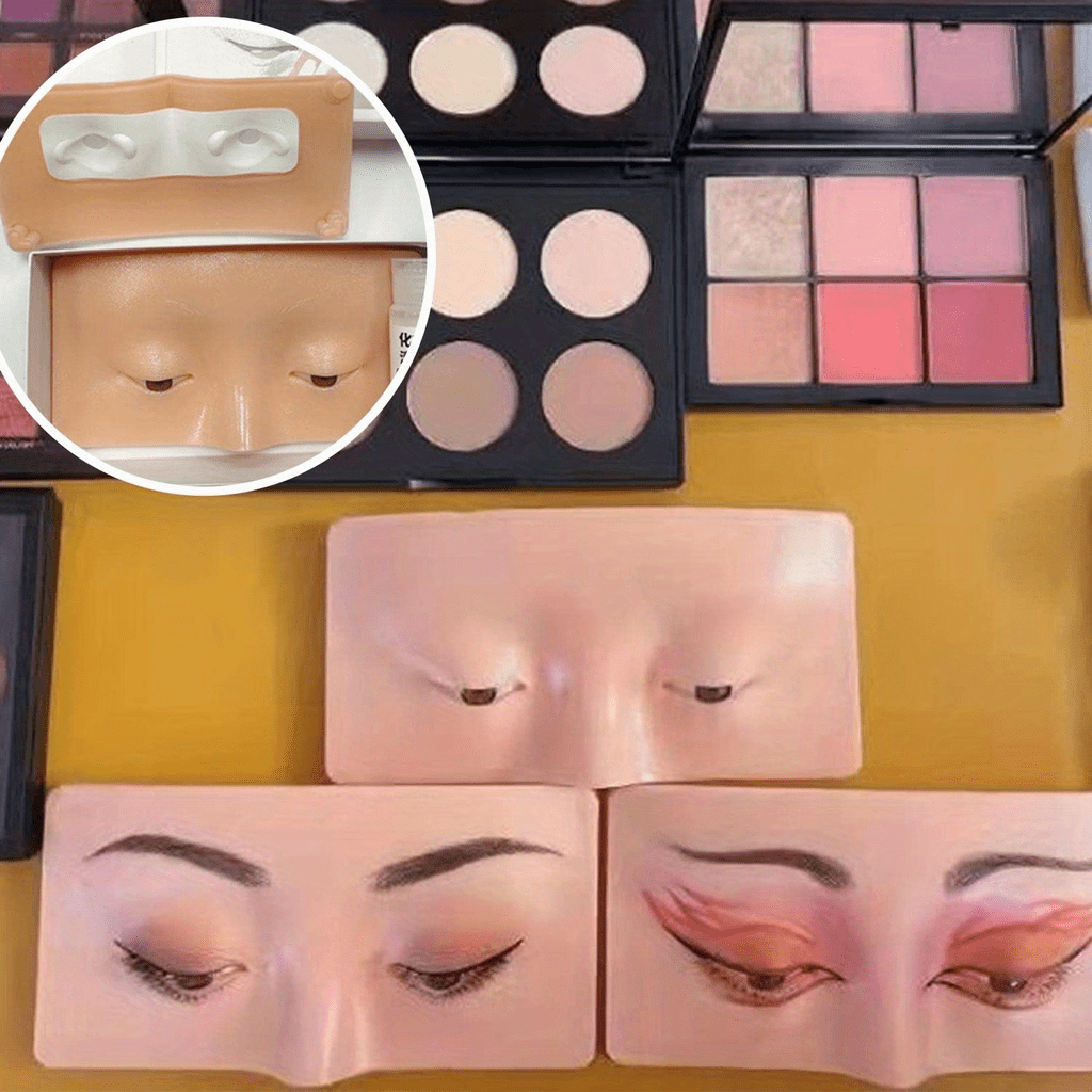 Makeup Practice Face Board, Realistic Natural Eye Makeup Mannequin, Bionic Silicone Skin Pad Perfect Aid, Make Up Practice Model For  Self-taught Or
