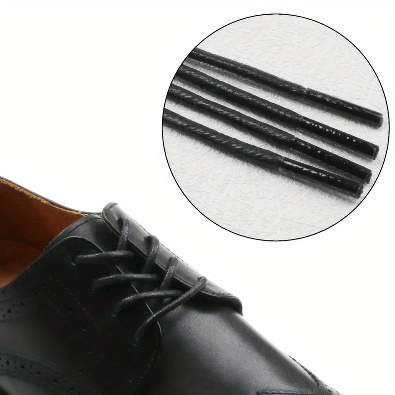 1Pair Cotton Waxed Shoelaces Round Oxford Shoe laces Boots Laces Waterproof Leather  Shoelace Length 60/80/