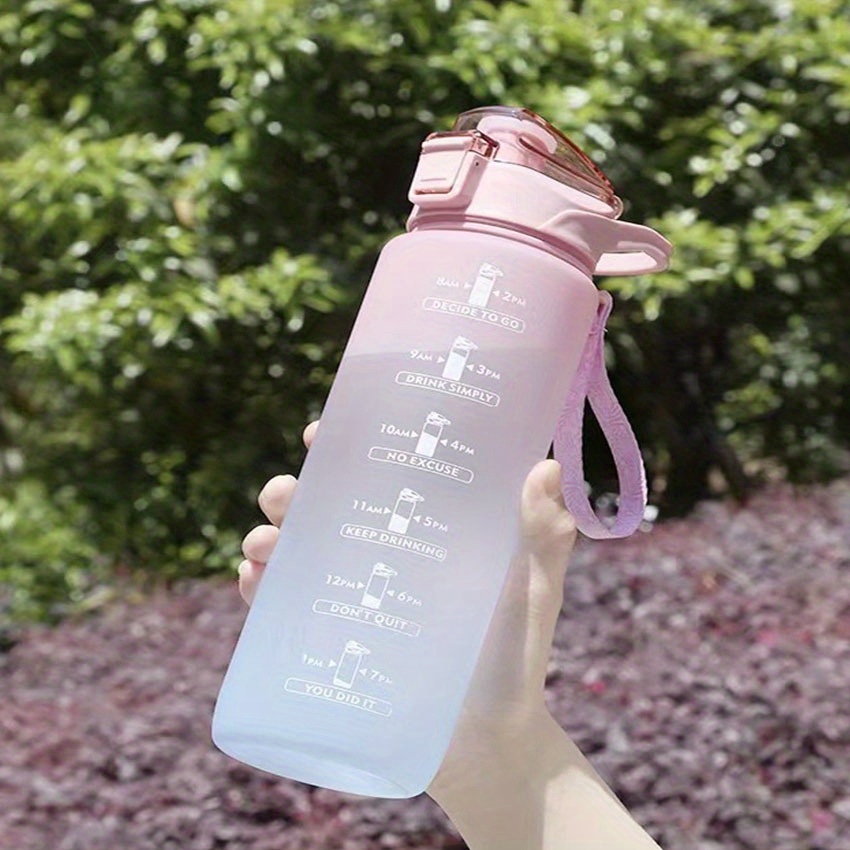 Trendy Gradient Water Bottle, Large Capacity Portable Straw Cup For Sports  And Fitness, Leakproof Drinking Bottle With Wide Mouth - Temu