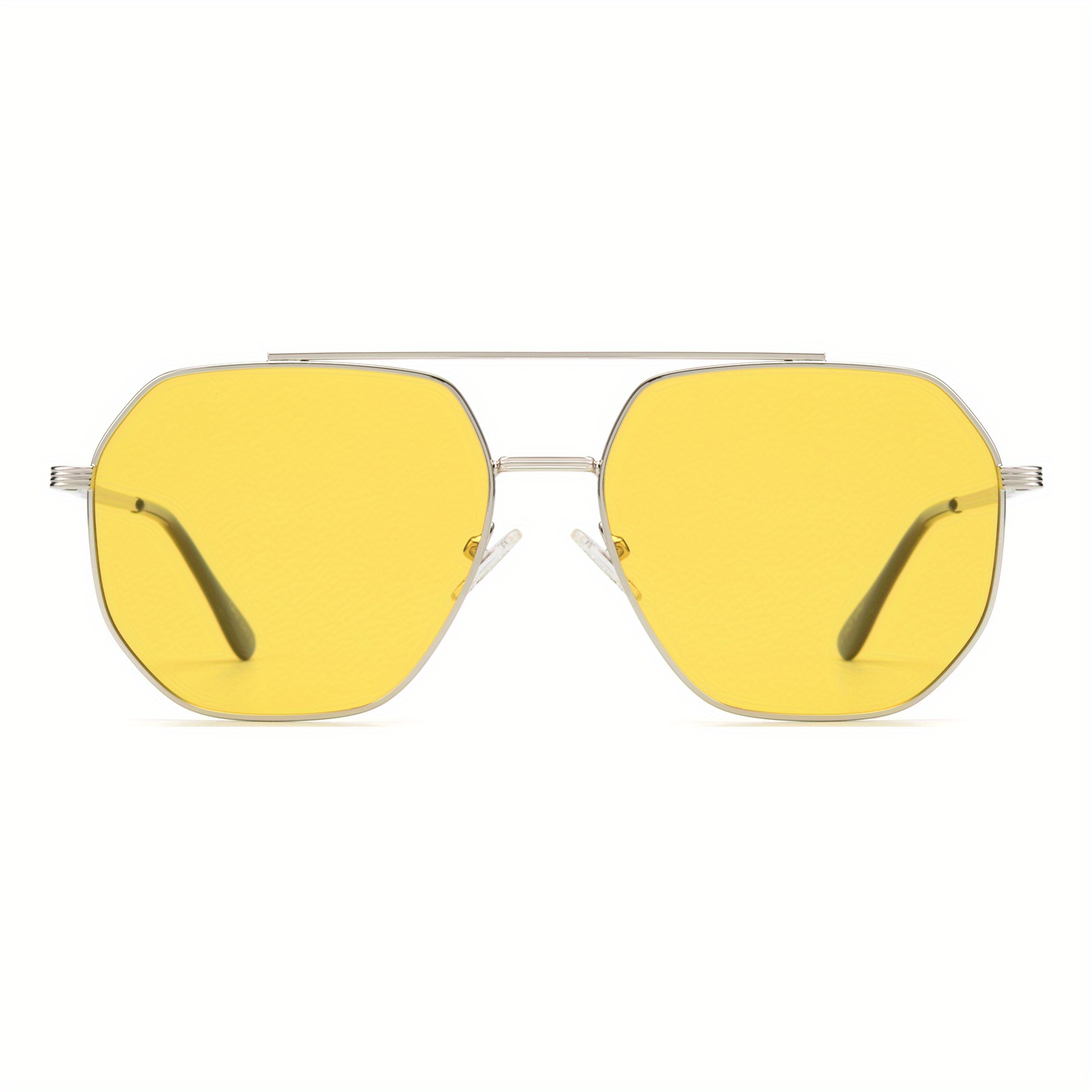 Gafas de sol polarizadas piloto aviador moda lente amarilla gafas de  conducción nocturna, tamaño variable, Amarillo