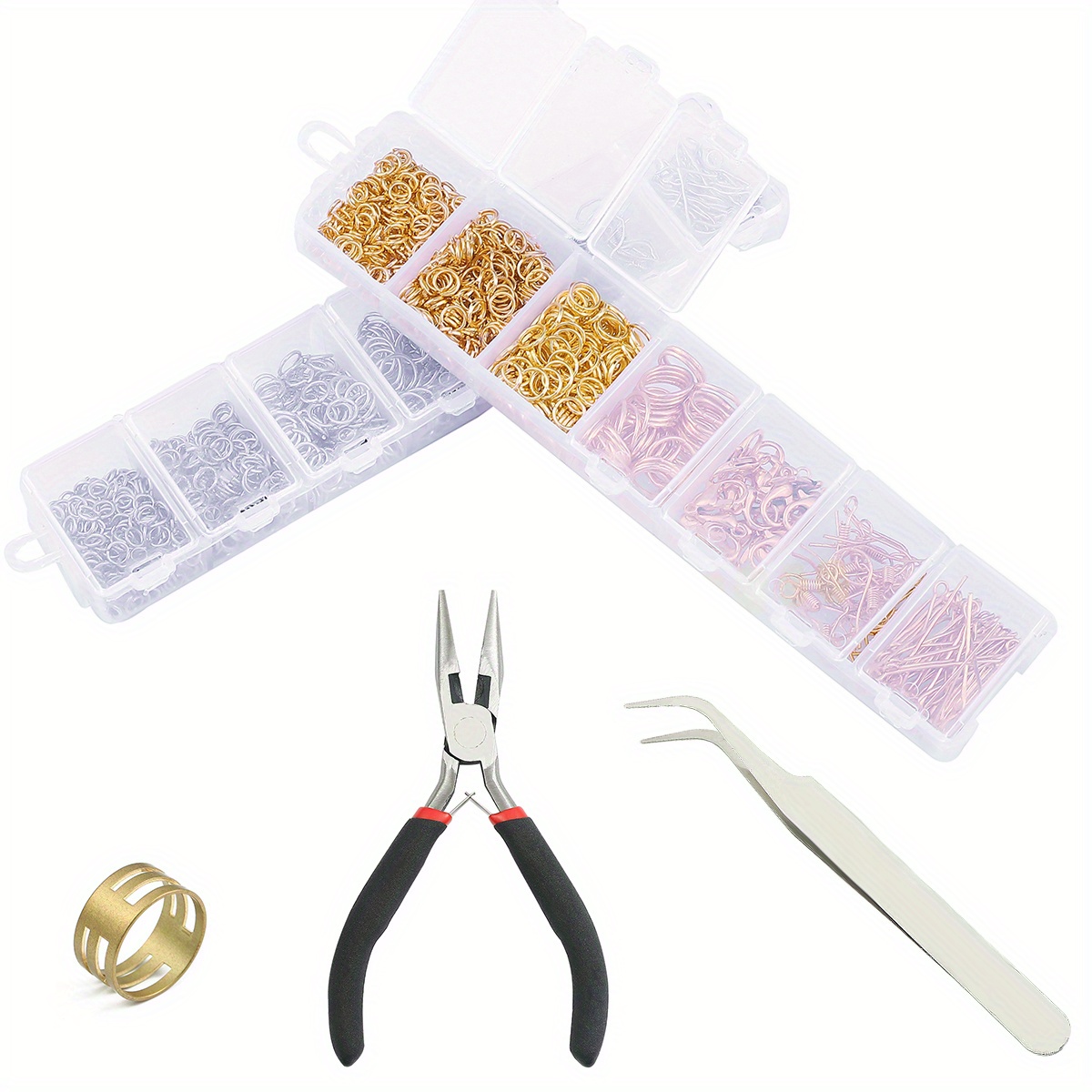 Jewelry Making Kit Jewelry Findings Starter Kit, TSV 905pcs Gold Jewelry  Beading Repair Tools Kit for Necklace Making, Including Lobster Clasps