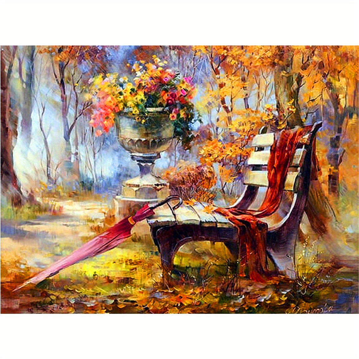 5D DIY Golden Autumn Forest Diamond Painting Kit - Full Drill