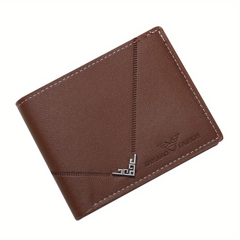 Men's Wallet Male Short Money Clip Male Youth Simple Fashion Multi-card  Lychee Pattern Horizontal Splicing Leather Clip - Temu