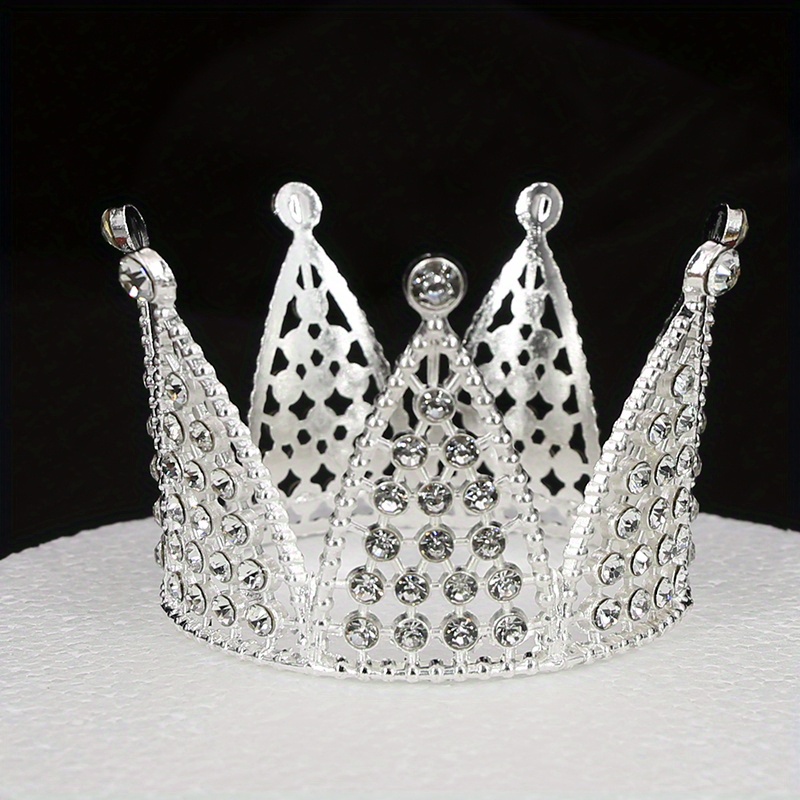 Flower Decoration Crown Bridal Ornament Birthday Cake Alloy Round Tiara