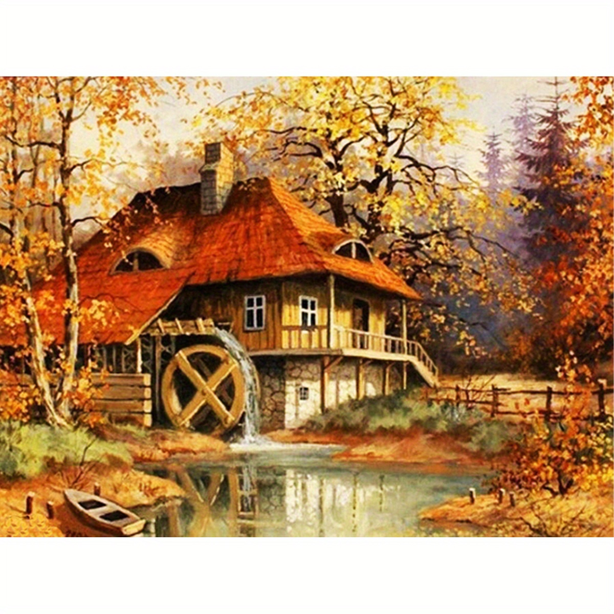 5D DIY Golden Autumn Forest Diamond Painting Kit - Full Drill