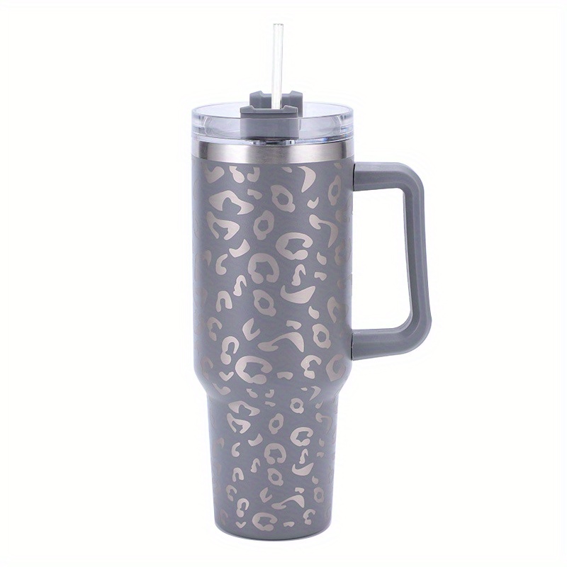 Leopard-printed Portable Stainless Steel Water Bottle - Leakproof,  Insulated & Comes With Lid & Straw - Perfect For Outdoor Activities! - Temu  Germany