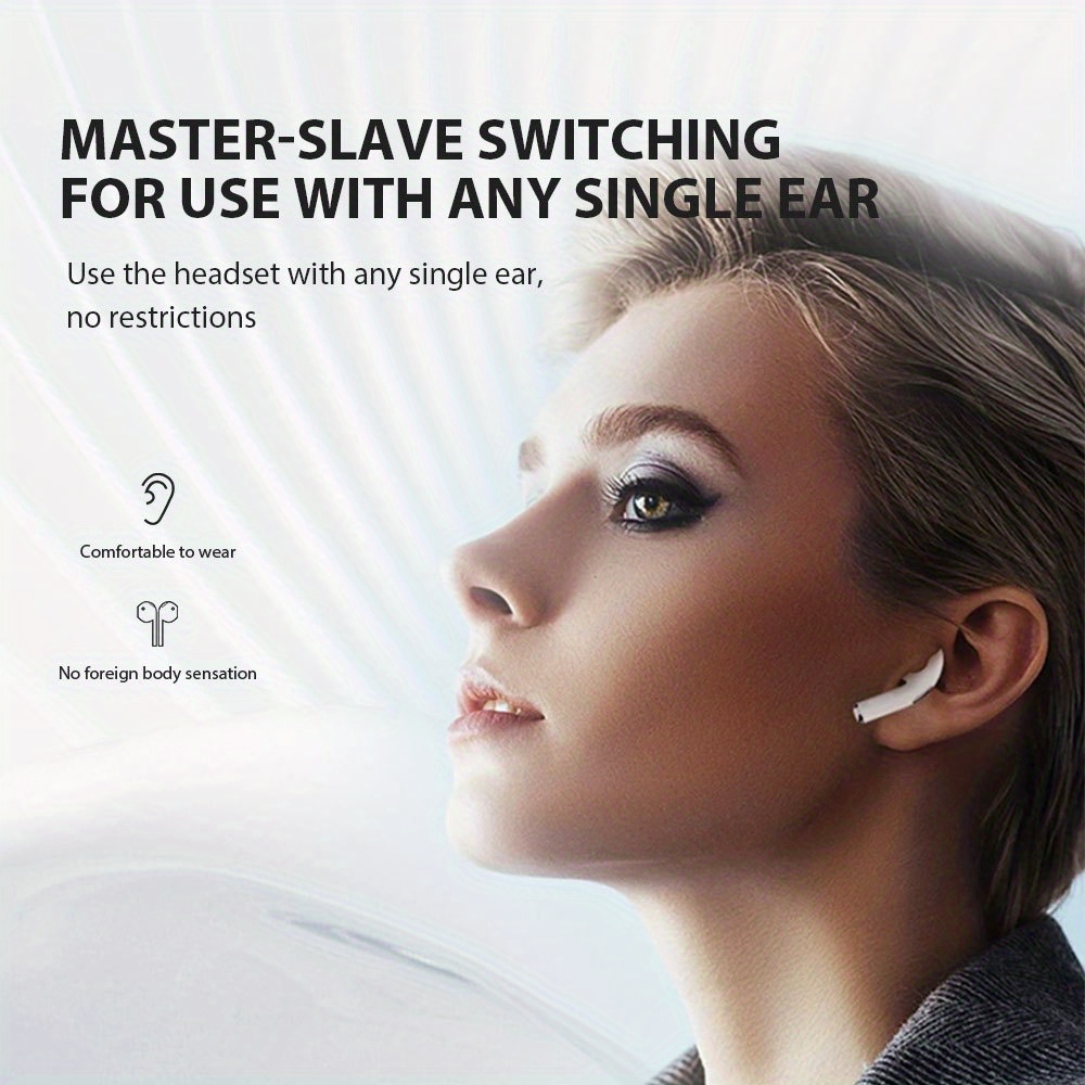 uf true wireless stereo tws headset with charging case for apple airpods hd music sound earphone 4 5h enjoying time earphone long lasting battery with free charger cable details 3