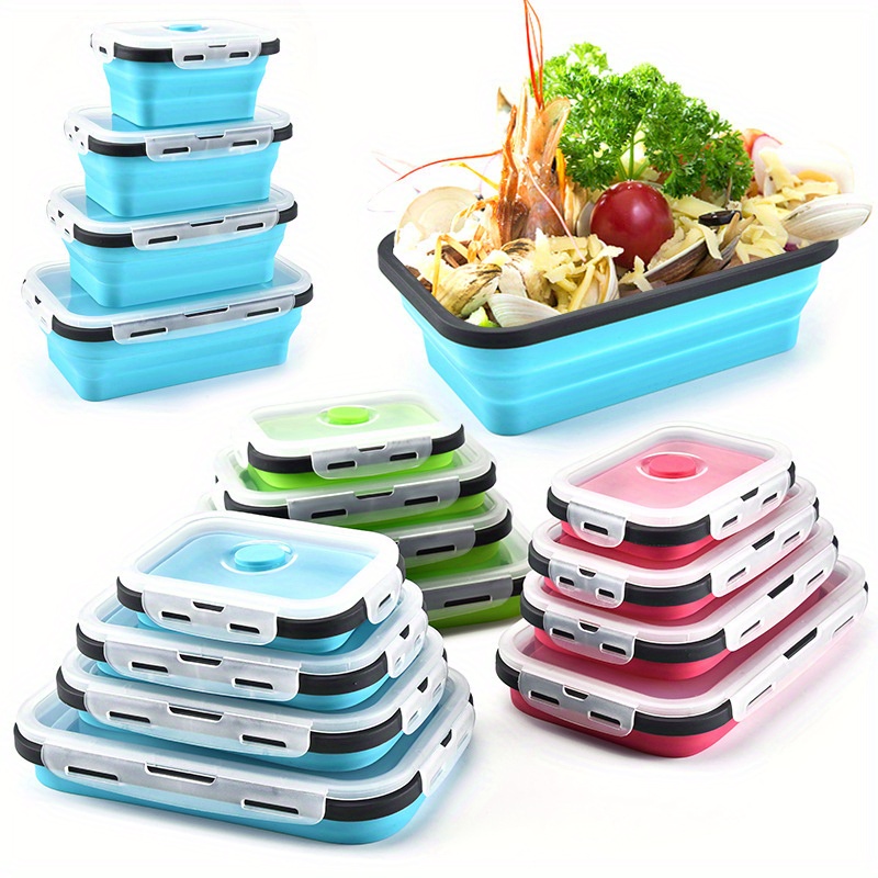 Bpa-free Plastic Food Storage Containers With Lids - Collapsible, Airtight,  Freezer And Microwave Safe - Perfect For Organizing And Storing Leftovers  And Fresh Fruit - Temu