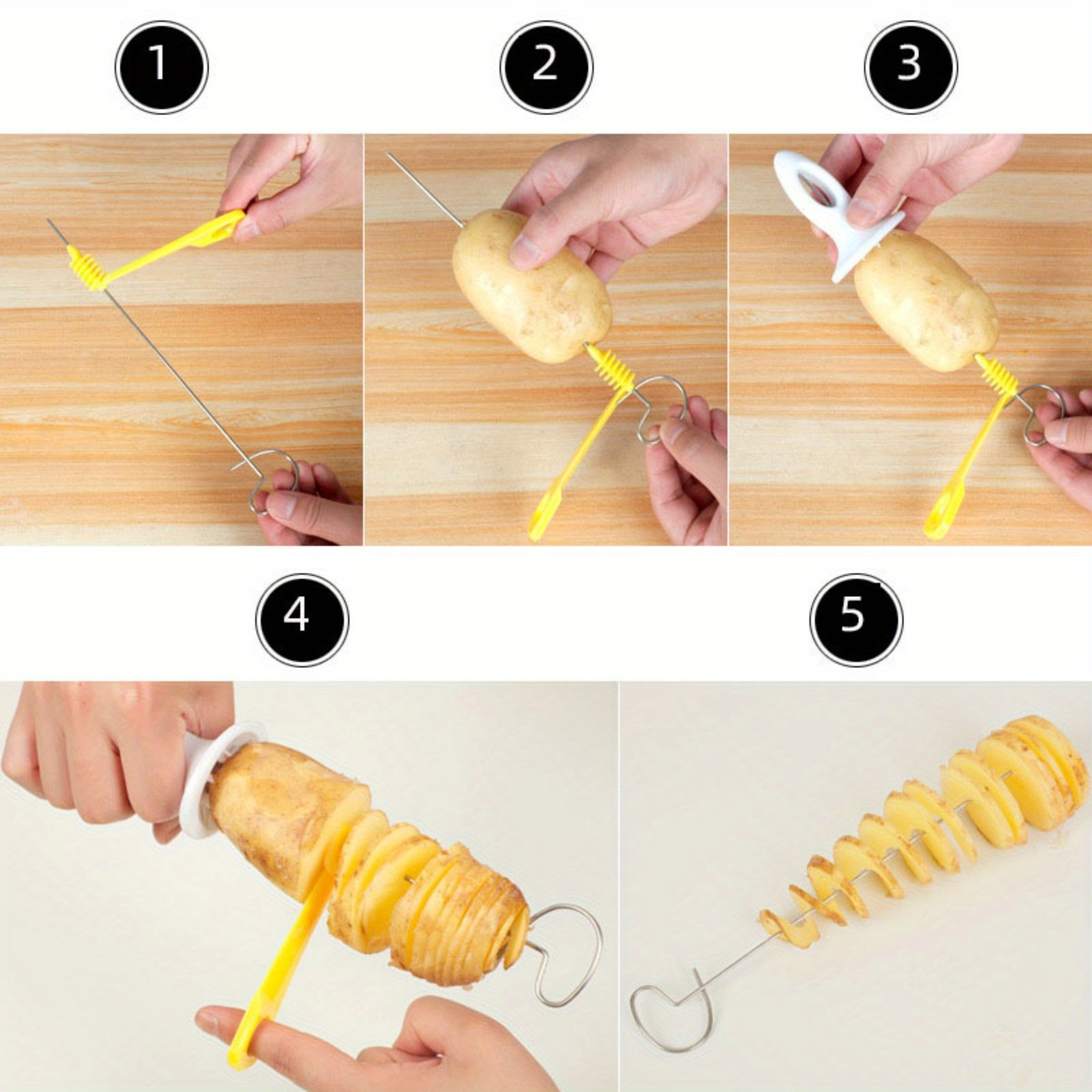 Create Perfect Spiral Potato Snacks with Rotate Potato Slicer - Buy Now! –  Kitchen Estate