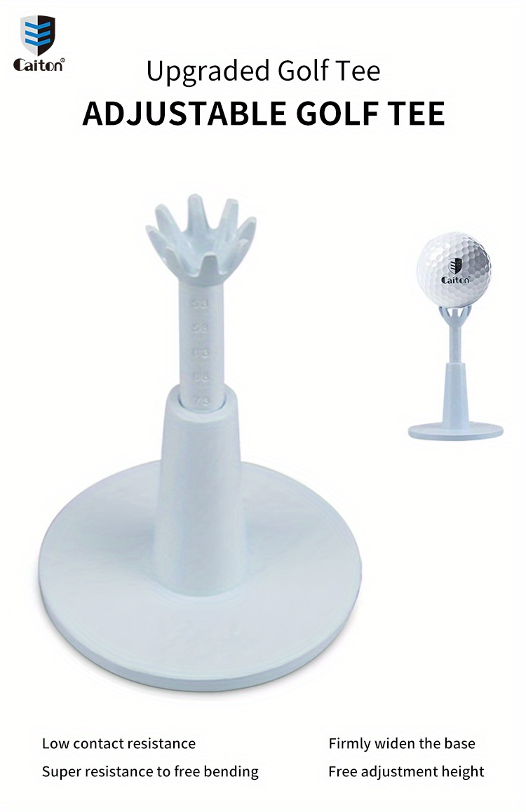 2pcs golf tees white plastic durable golf tees holder adjustable height practice tees golf accessories details 0