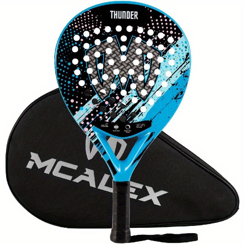 Padel Racket With Anti-slip Shock Grip, Carbon Fiber Grit Surface Eva For  Women Men - Temu