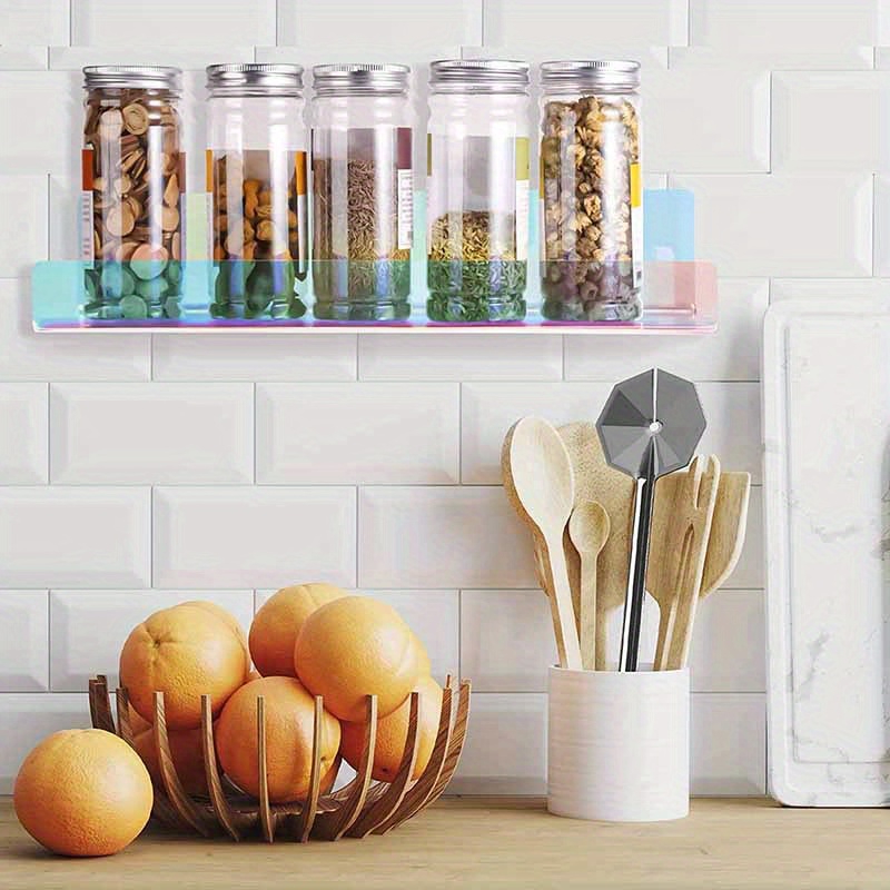 1pc Clear Acrylic Floating Shelves Self Adhesive Wall Mounted Storage Rack  For Bathroom Bedroom Living Room And Office Organize And Display Your Items  With Ease - Home & Kitchen - Temu Austria