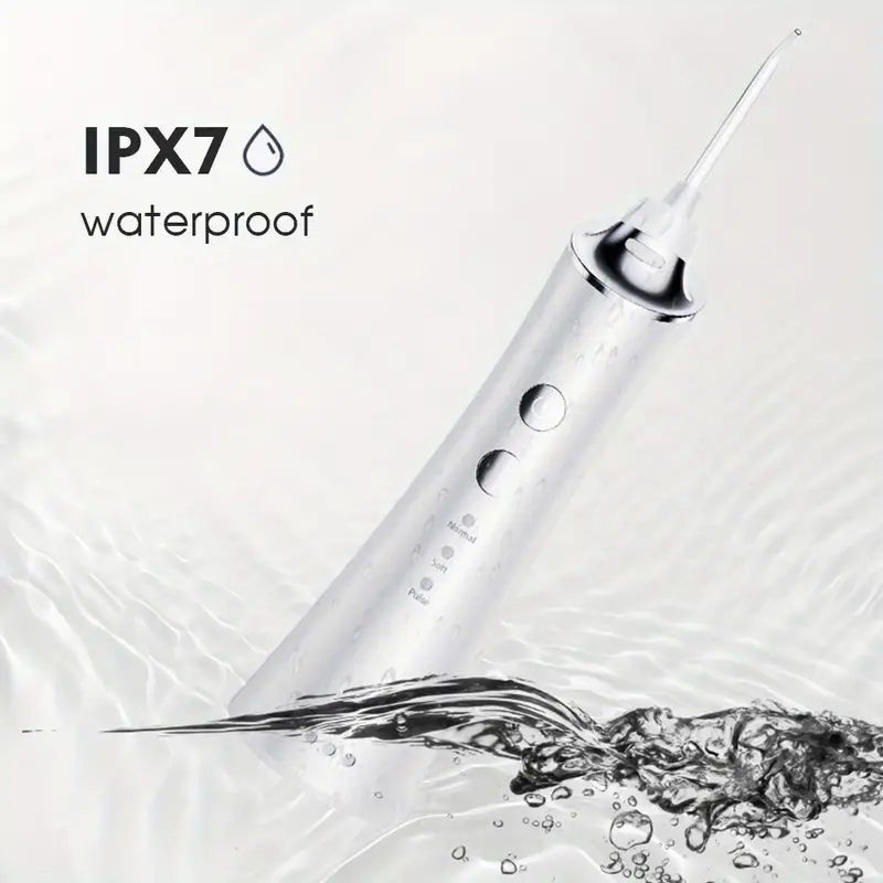 portable ipx7 waterproof teeth cleaner with 5 nozzles and 150ml tank rechargeable smart electric teeth whitening dentistry oral irrigator cordless water flosser for at home dental care details 7