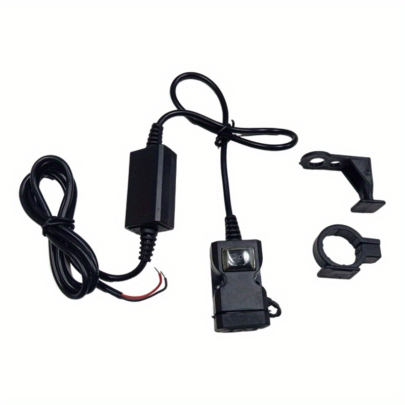 Motorcycle Handlebar Dual Usb Charger Adapter Waterproof 12v-24v Power  Outlet Handle Mirror Mount Bracket With Switch Car Charger For All Phone  Temu