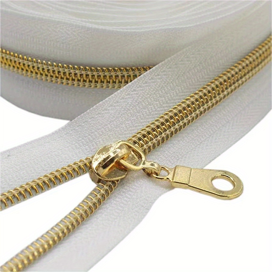 #5 Metallic Nylon Rectangle Zipper Pulls - 3/Pack - Antique Brass