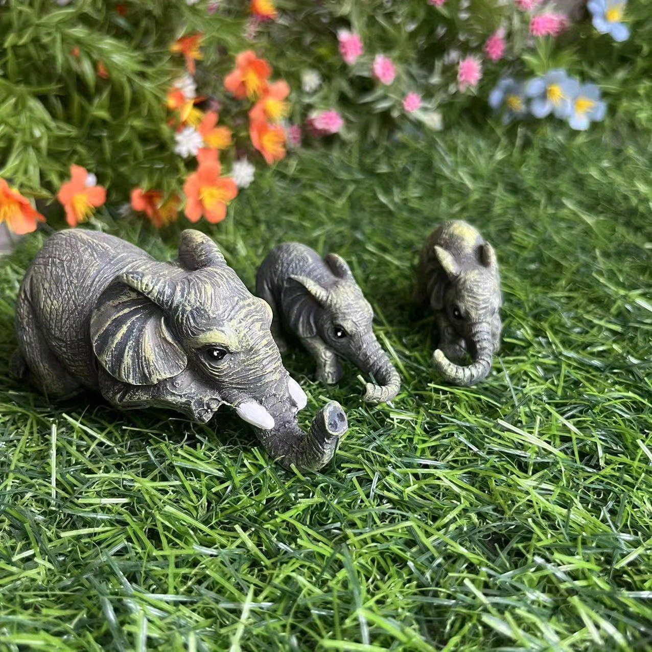 Elephant Sitter Mothers Hanging Two Babies Statue Hanging Temu