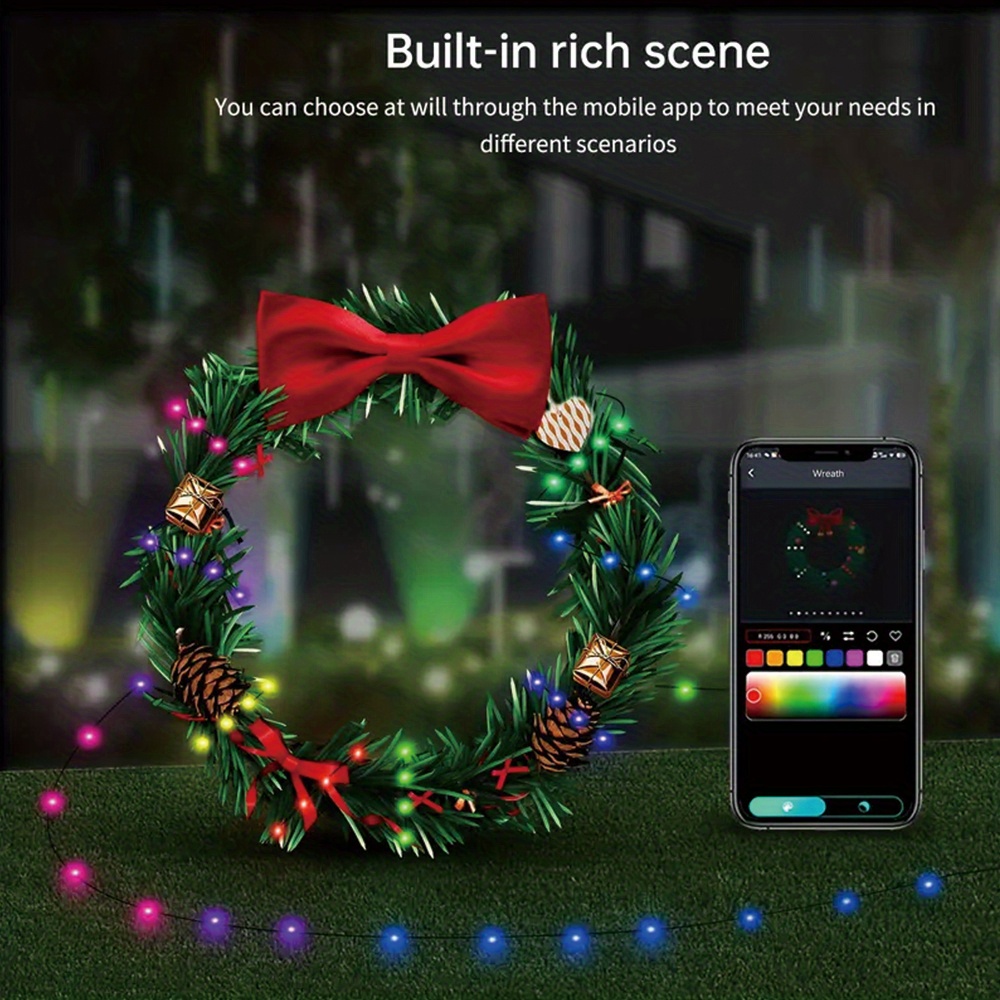 set smart fairy string lights 50 100 150 200 leds with app control usb led string fairy lights with remote control rgb led twinkle lights music sync halloween lights christmas decor room decor bedroom decor party decor home decor details 6