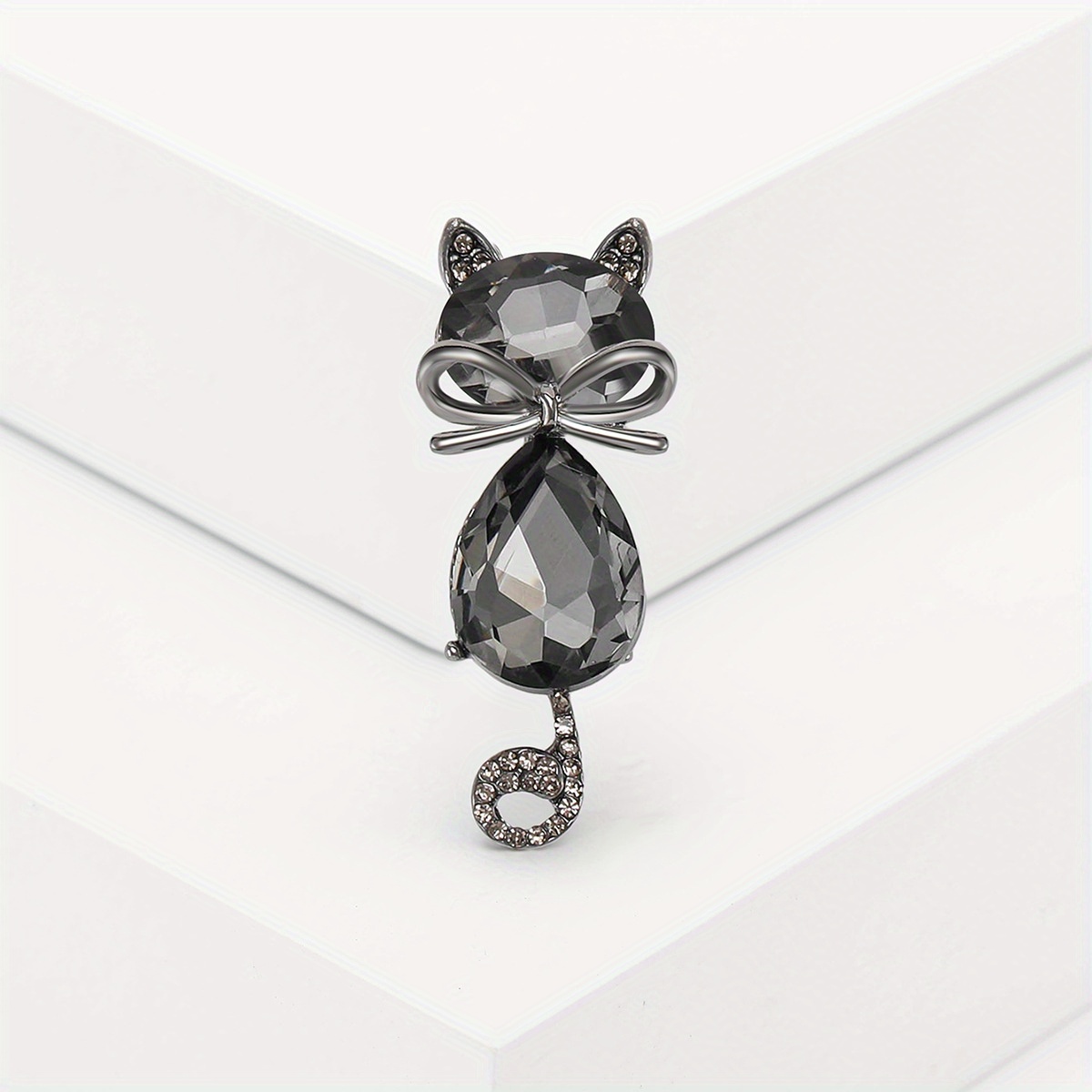 Crystal Cat Shape Brooch, Kitten Waist Pin