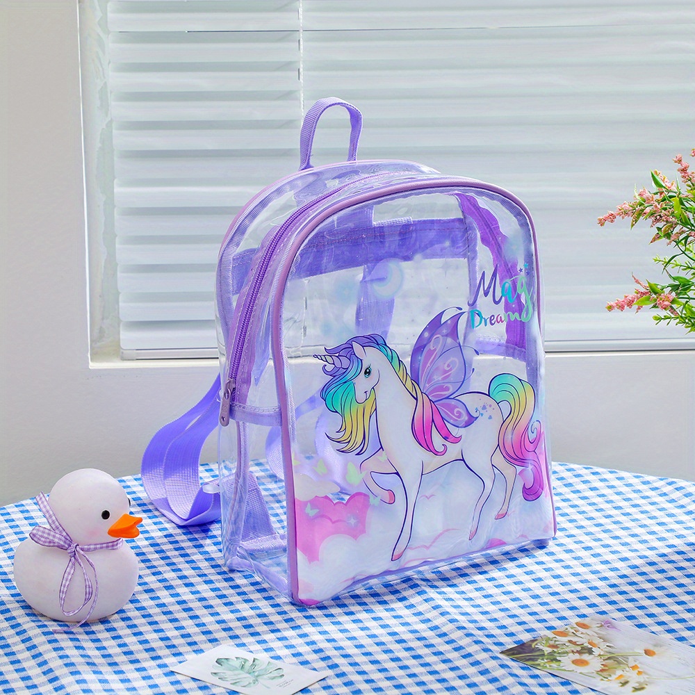Unicorn PVC Transparent Backpack for Kids