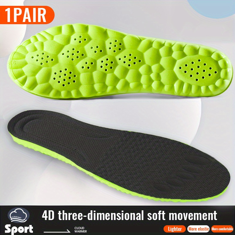 1pair Latex Sport Insoles Soft High Elasticity Shoe Pads Breathable ...