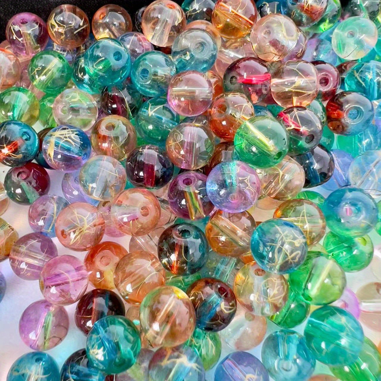  SEWACC 24 Rainbow Glass Beads Letter Beads for