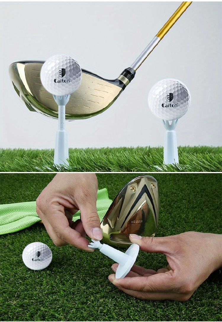 2pcs golf tees white plastic durable golf tees holder adjustable height practice tees golf accessories details 7