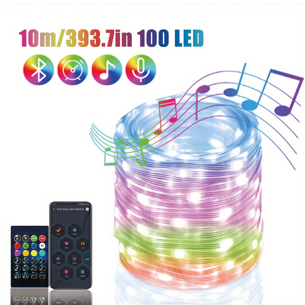 LED Fairy String Light Remote Bluetooth APP USB Control Smart RGB