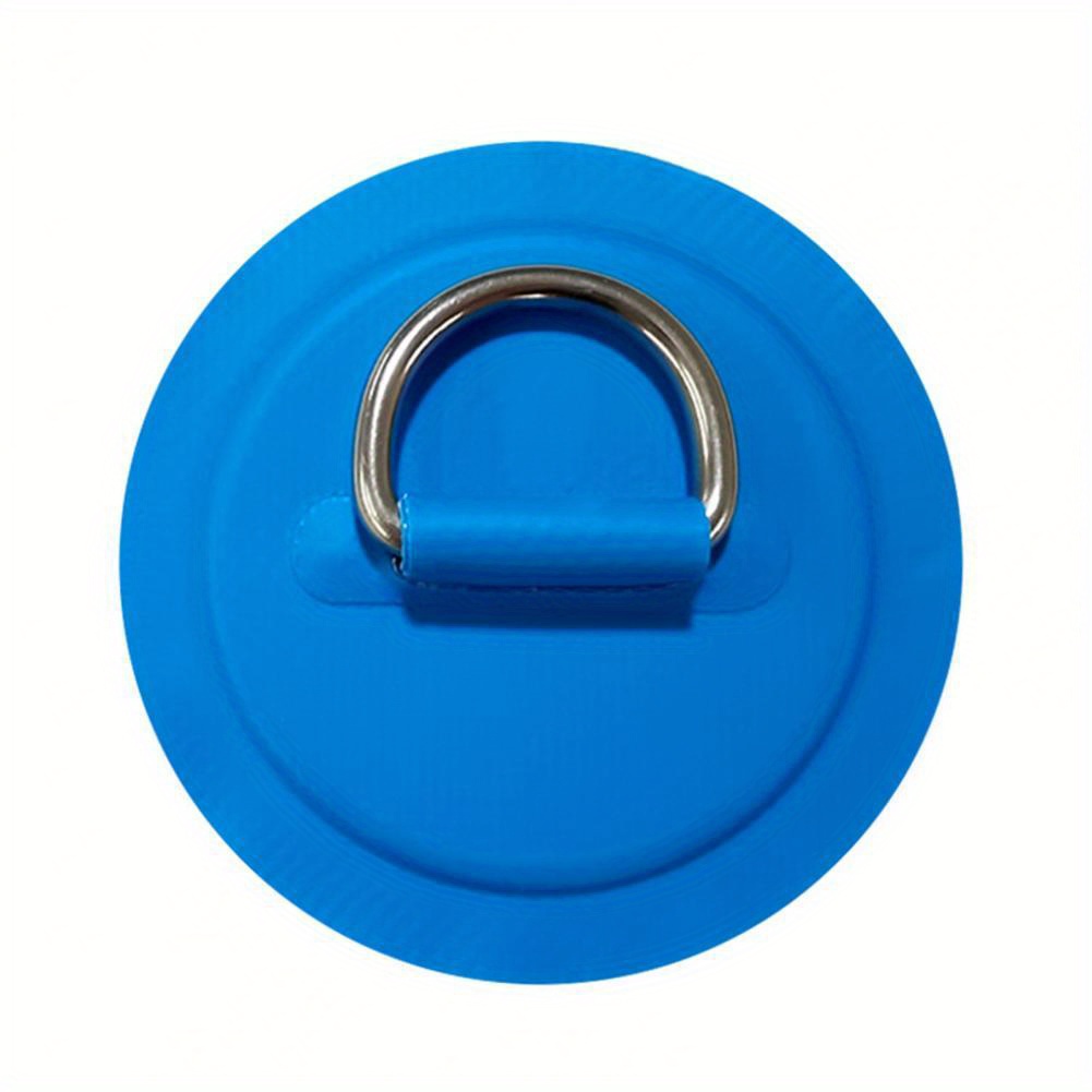 8pcs 8cm Blue D Ring Patch PVC Stainless Steel Round Shape D Ring Pads For Surfboard Inflatable Boat Kayak Canoe Deck