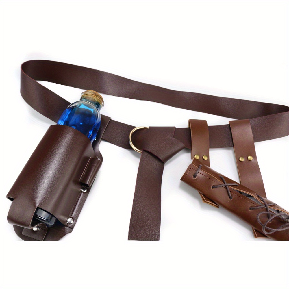 Medieval Viking Belt For Men & Women - Adjustable Leather-Look Ring Belt For LARP, Renaissance Fairs, Halloween - View #7
