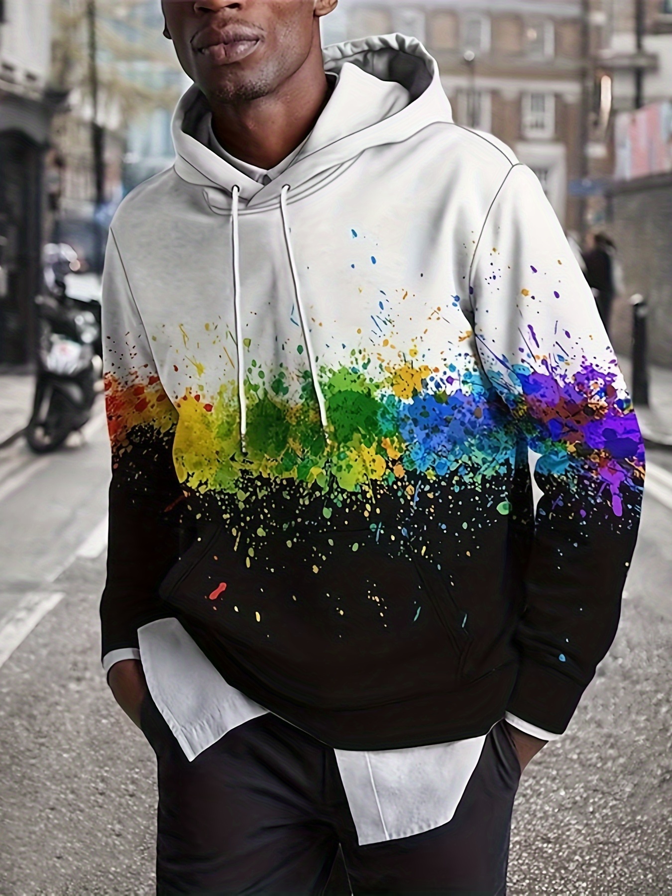 Rainbow paint splatter on sale hoodie