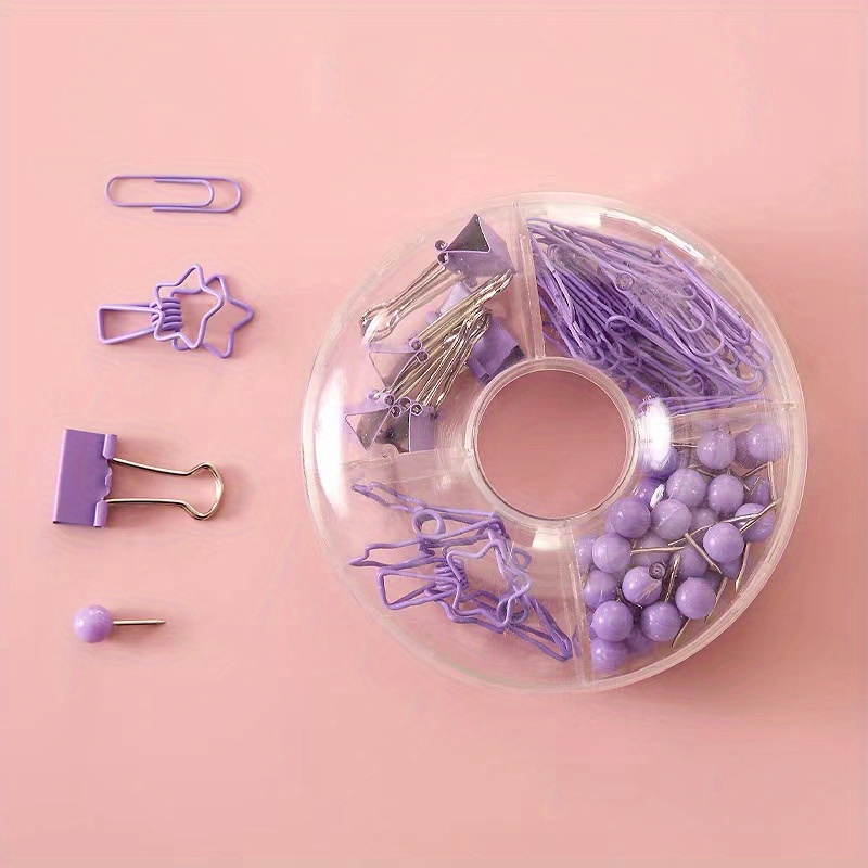 Colorful Long Tail Clip Set Office Stationery Push Pin Grid Clip