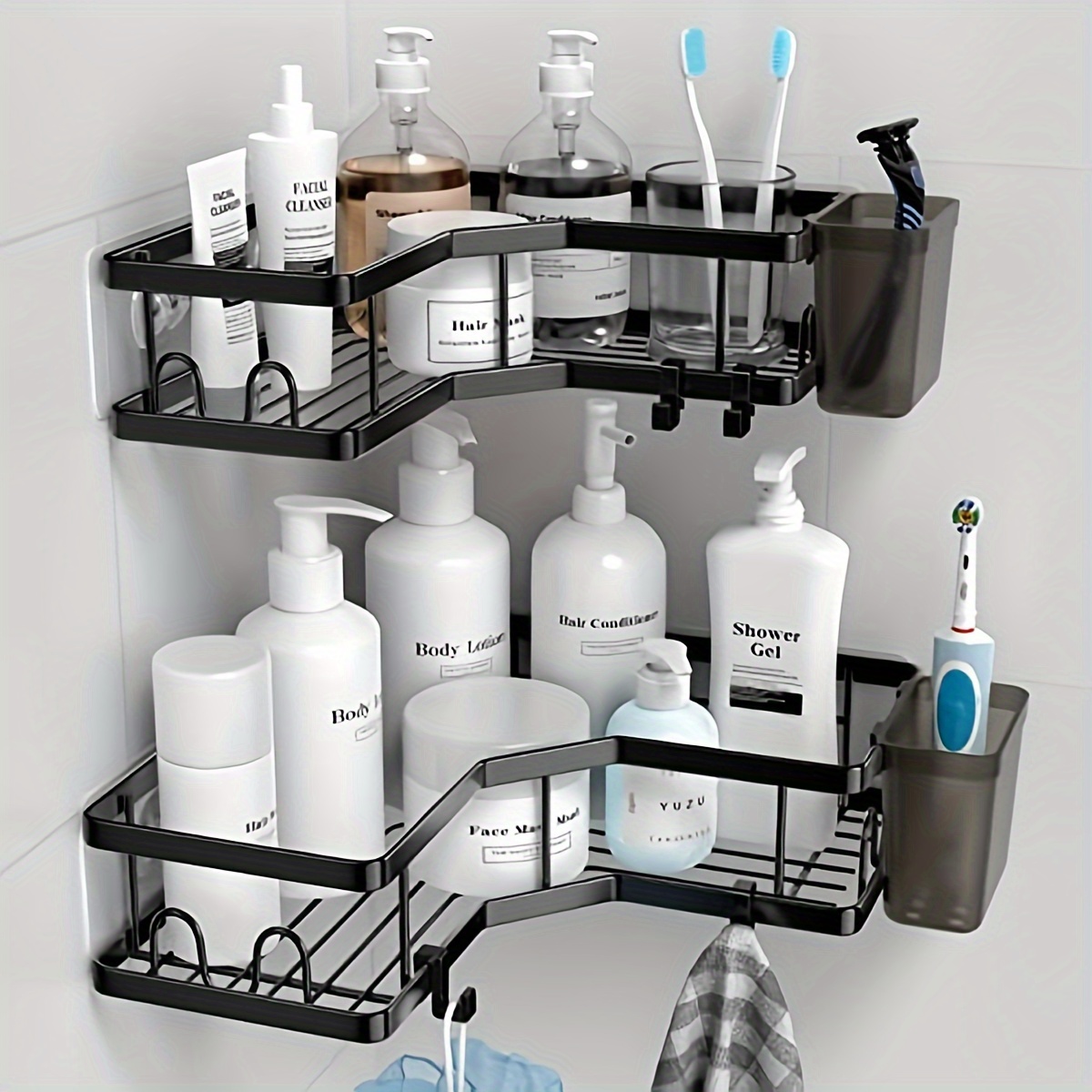 OMAIRA Shower Caddy Shower Organizer Shower Shelf, Adhesive No Drilling  Stainles