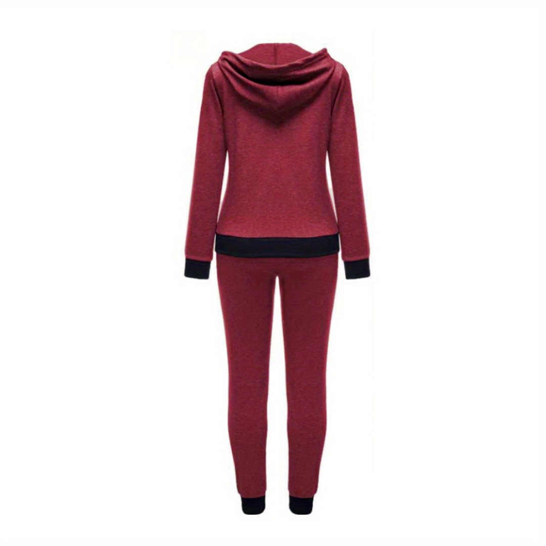 Goosudu Plus Size Colorblock Zip Hooded Pocketed Romper main image 0