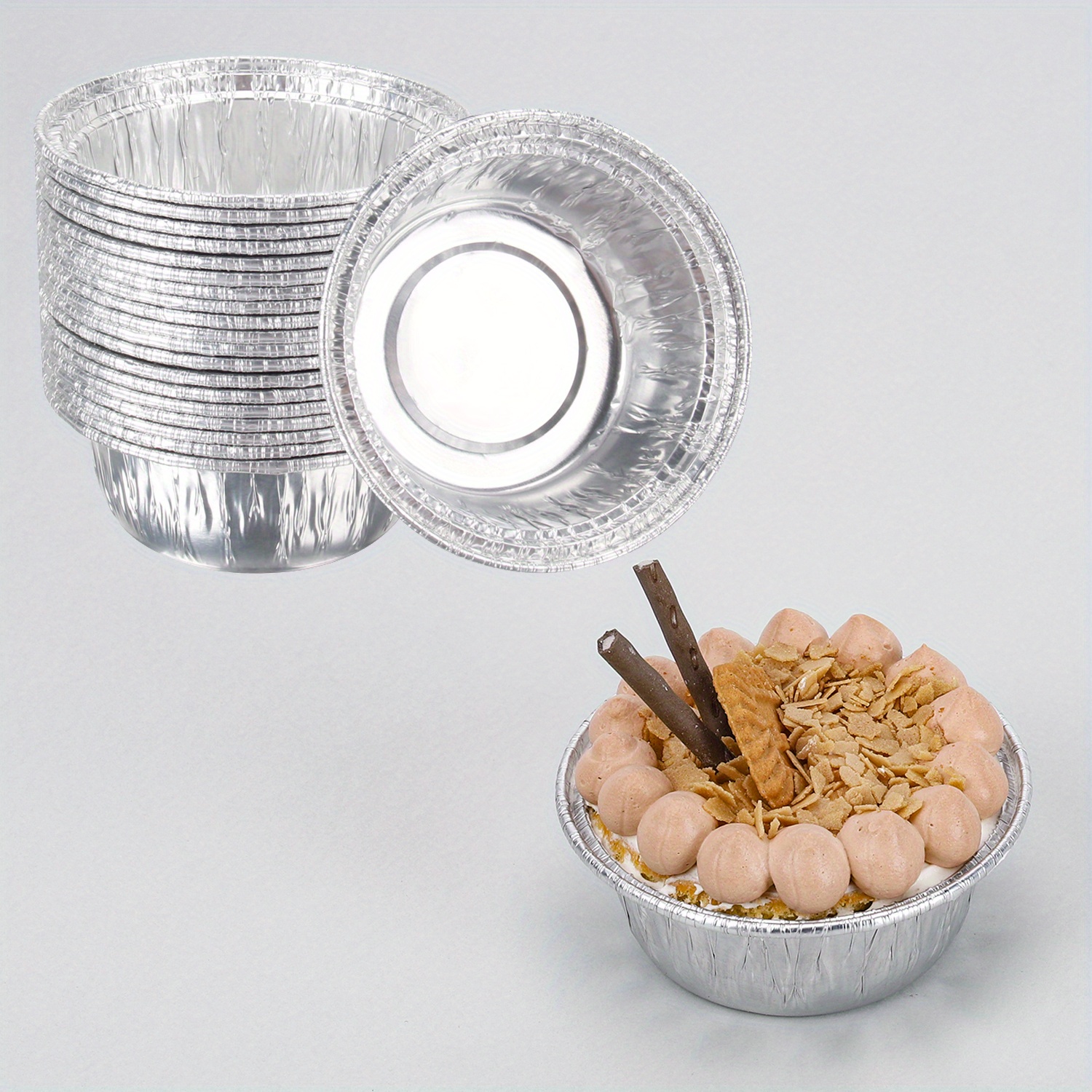 40 Pcs Baking Tin Disposable Pie Dishes Small Pan Food Trays Tart
